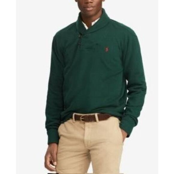 Polo Ralph Lauren Estate Shawl-Collar Sweater In Green Size XL(18-20) - Picture 1 of 11